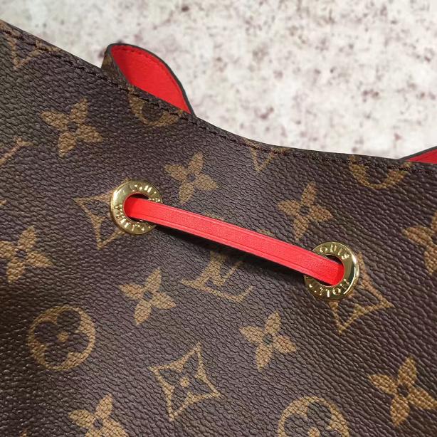 2018 louis vuittonoriginal monogram canvas bag neonoe M44020 red