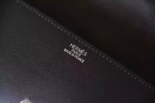Hermes original calfskin handmade egee clutch E001 black