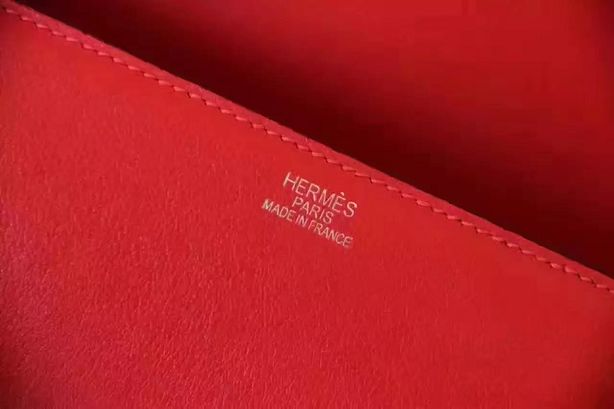 Hermes original calfskin handmade egee clutch E001 red