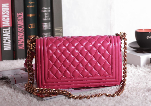 CC original lambskin le boy flap bag medium 67086 rose red