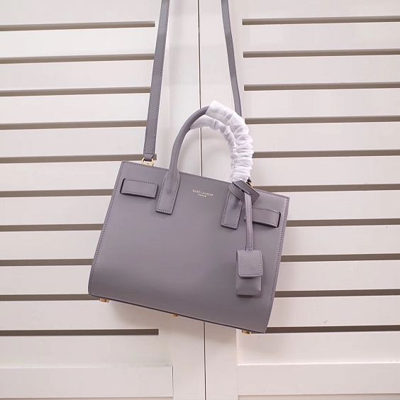 YSL original calfskin small sac de jour bag 340778 light gray