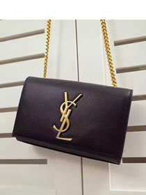 2017 ysl small kate satchel original grained leather 354121 black