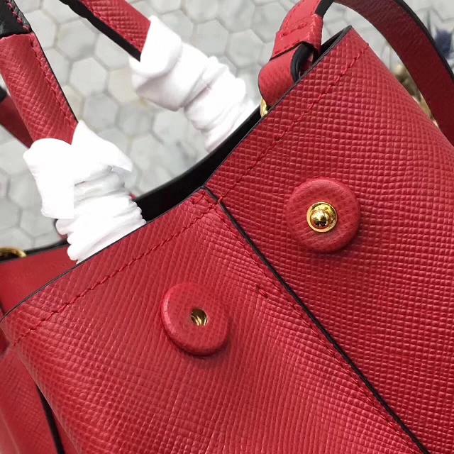 Prada saffiano lux tote original leather bag bn2756 red&black