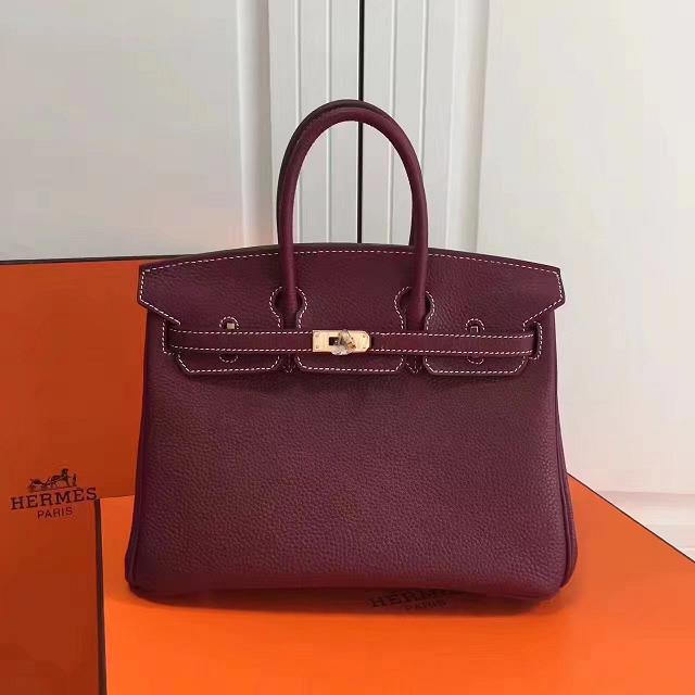 Hermes imported togo leather birkin 30 bag H0030 burgundy