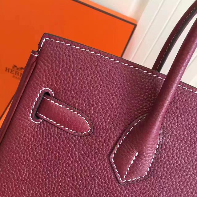 Hermes imported togo leather birkin 30 bag H0030 burgundy