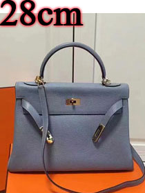 Hermes imported togo leather kelly 28 bag K0028 light blue