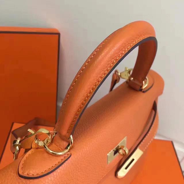 Hermes imported togo leather kelly 28 bag K0028 orange