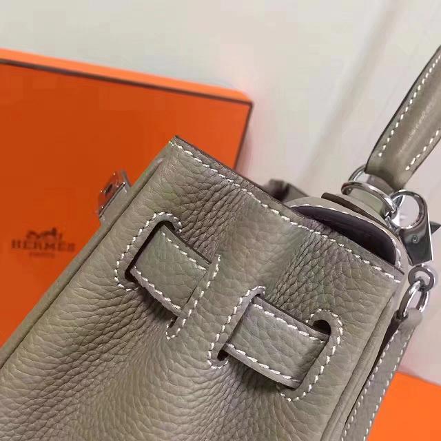 Hermes imported togo leather kelly 32 bag K0032 gray