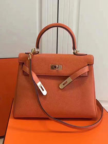 Hermes imported togo leather kelly 32 bag K0032 orange