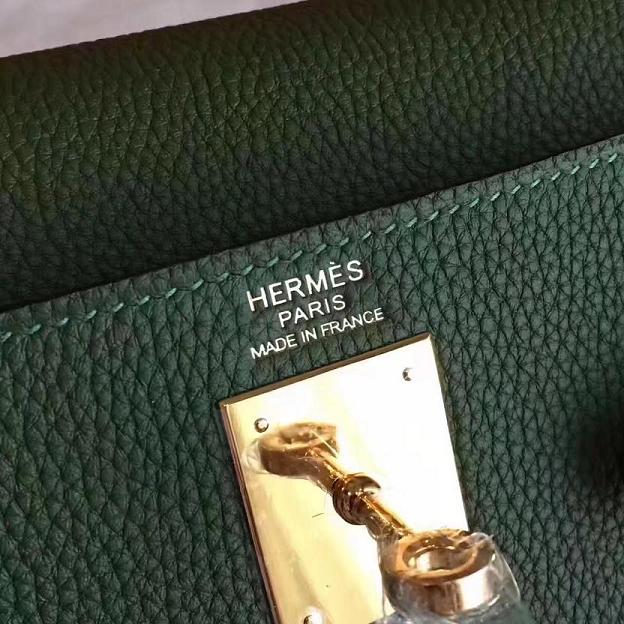 Hermes original togo leather kelly 28 bag K28 vert veronese