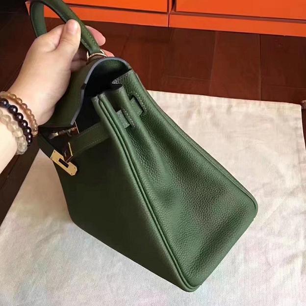 Hermes original togo leather kelly 28 bag K28 Olive