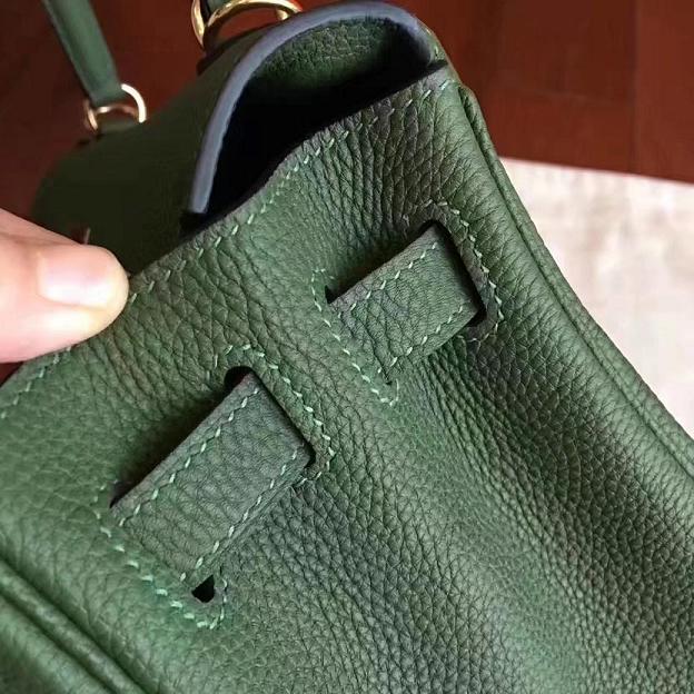 Hermes original togo leather kelly 28 bag K28 vert veronese