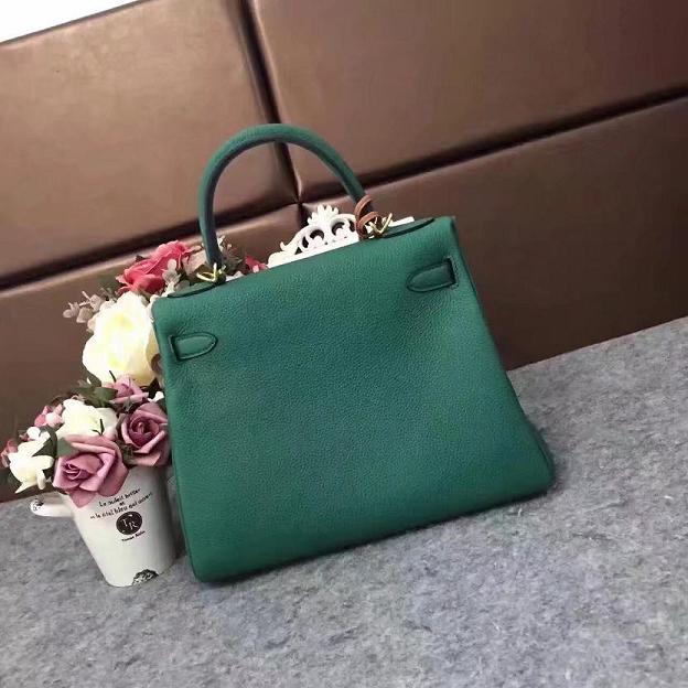 Hermes original togo leather kelly 28 bag K28 blackish green