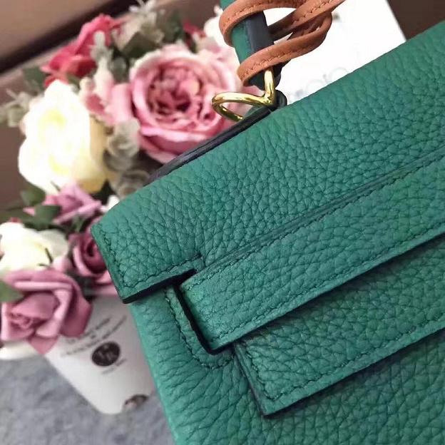 Hermes original togo leather kelly 28 bag K28 blackish green