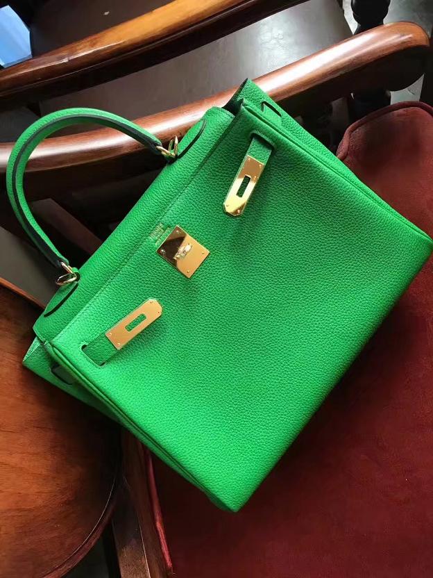 Hermes original togo leather kelly 28 bag K28 green