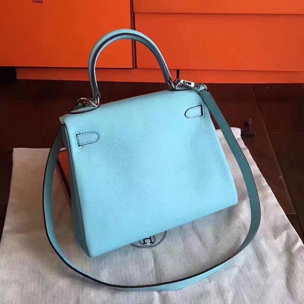 Hermes original togo leather kelly 28 bag K28 lake blue