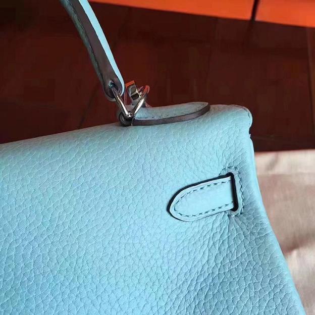 Hermes original togo leather kelly 28 bag K28 lake blue