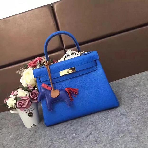 Hermes original togo leather kelly 28 bag K28 royal blue