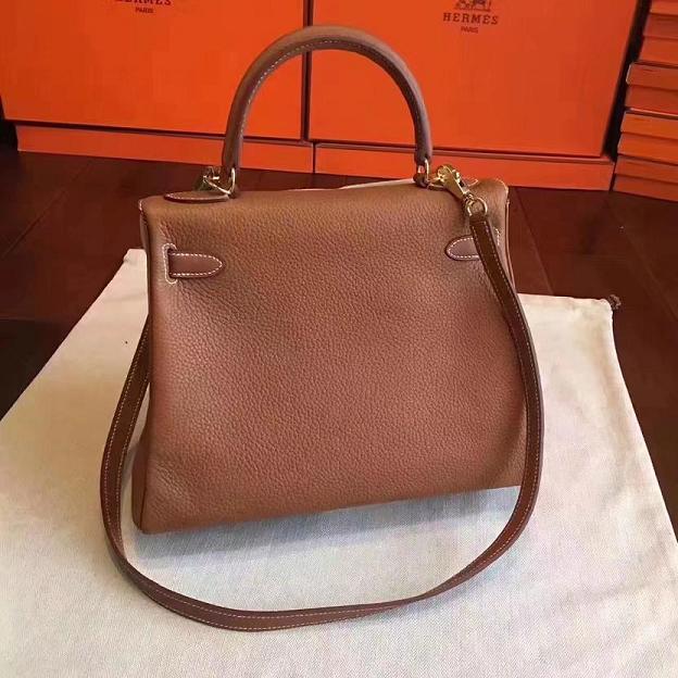 Hermes original togo leather kelly 25 bag K25 coffee