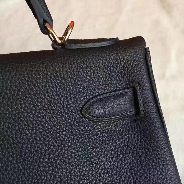 Hermes original togo leather kelly 25 bag K25 black