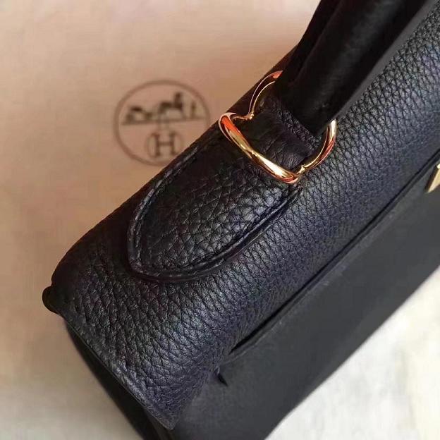 Hermes original togo leather kelly 25 bag K25 black