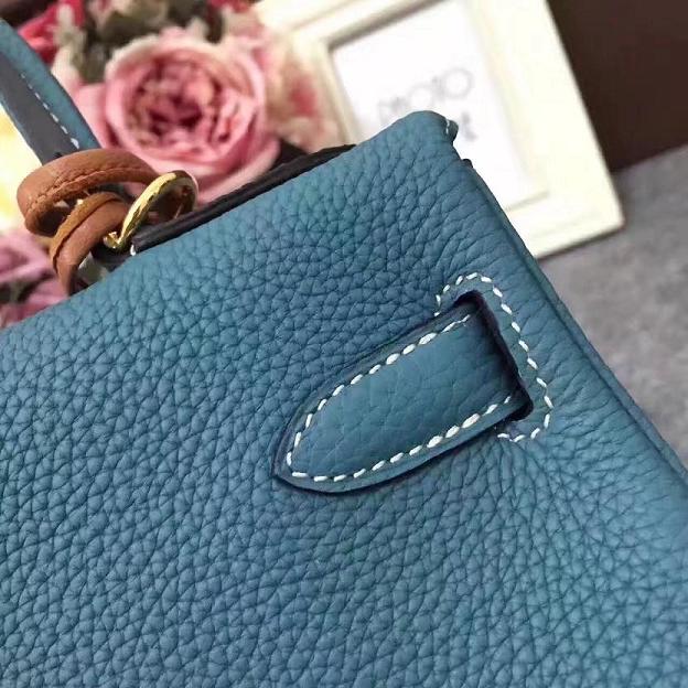 Hermes original togo leather kelly 25 bag K25 blue