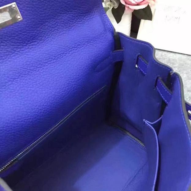 Hermes original togo leather kelly 25 bag K25 electric blue