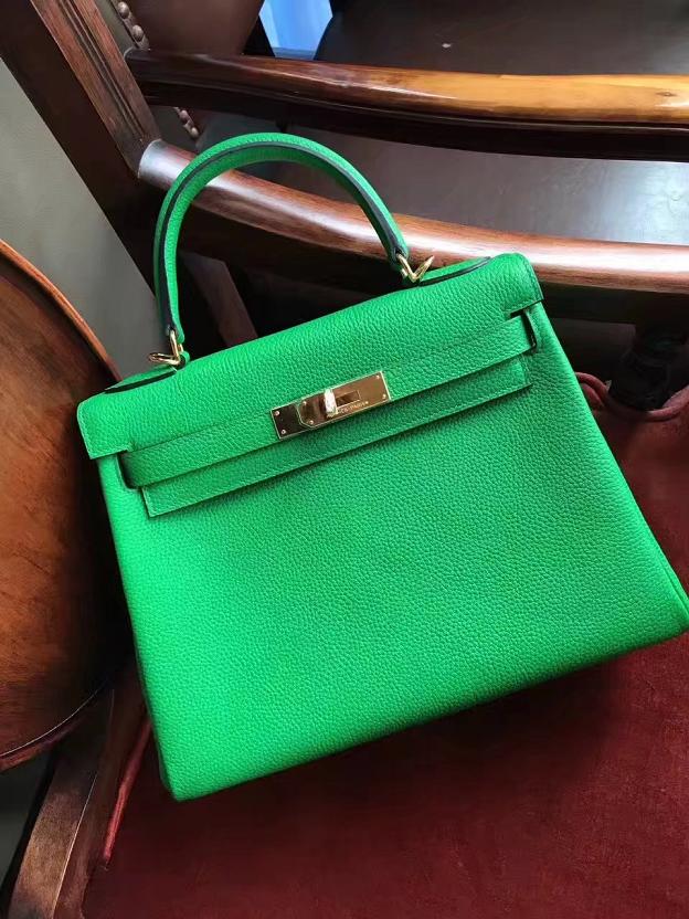 Hermes original togo leather kelly 25 bag K25 green	