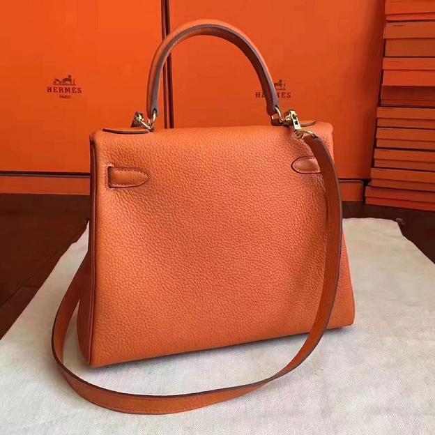 Hermes original togo leather kelly 25 bag K25 orange