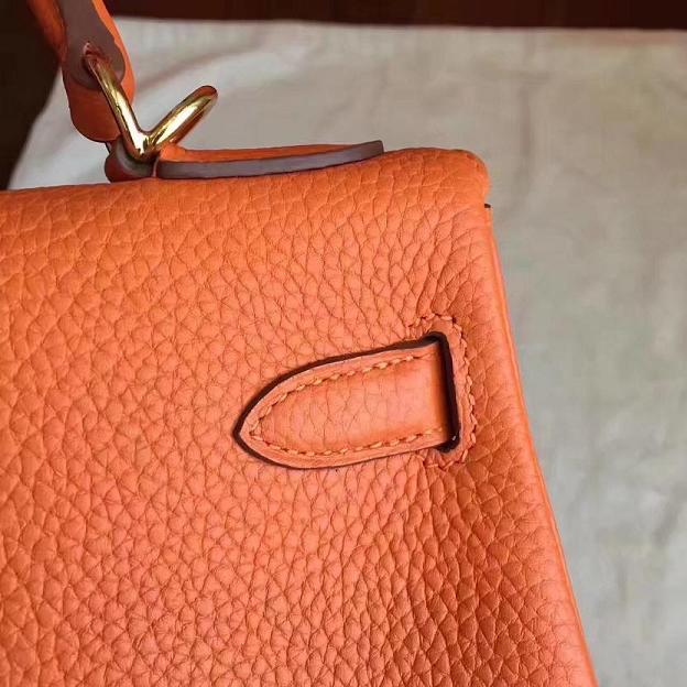 Hermes original togo leather kelly 25 bag K25 orange