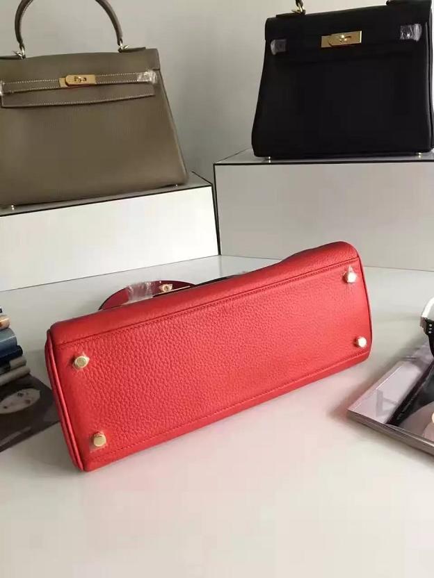 Hermes togo leather kelly 28 bag K028 red