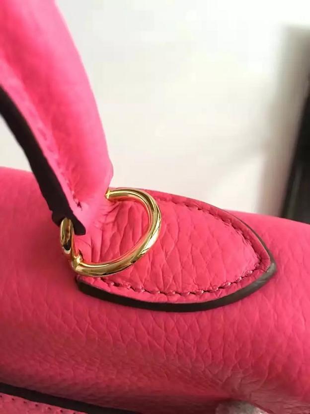 Hermes togo leather kelly 28 bag K028 rose red