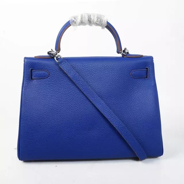 Hermes togo leather kelly 28 bag K028 royal blue