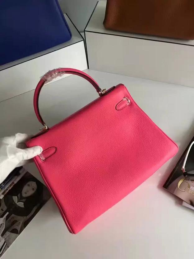 Hermes togo leather kelly 32 bag K032 rose red