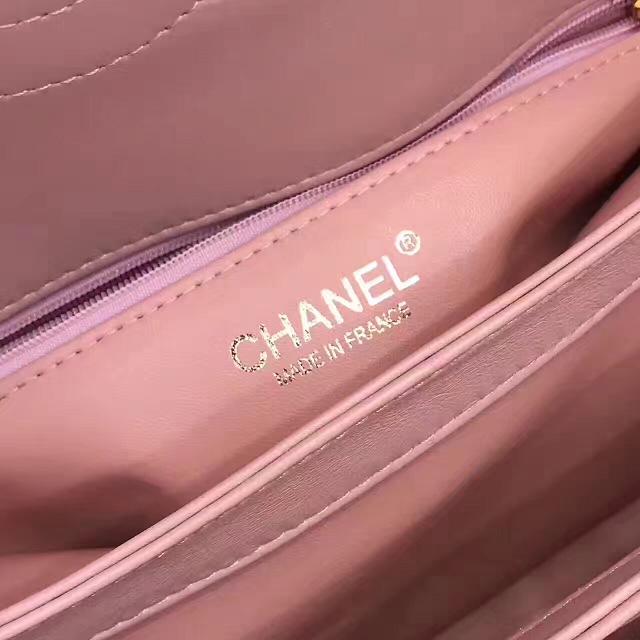 2017 CC original lambskin top handle flap bag A92236 pink