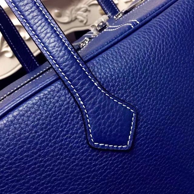 Hermes original clemence leather victoria fourre-tout 35 bag V35 navy blue