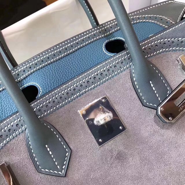 2017 hermes original togo leather birkin 30 bag H300 blue&gray