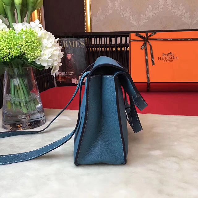 Hermes original togo leather halzan 31 bag H031 blue