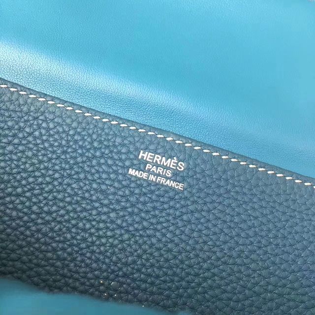 Hermes original togo leather halzan 31 bag H031 blue