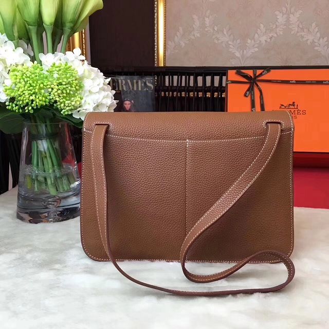 Hermes original togo leather halzan 31 bag H031 coffee