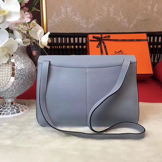 Hermes original togo leather halzan 31 bag H031 light blue