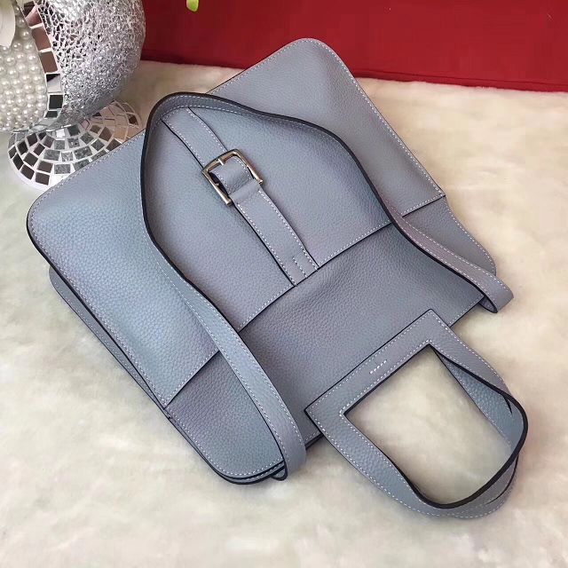 Hermes original togo leather halzan 31 bag H031 light blue