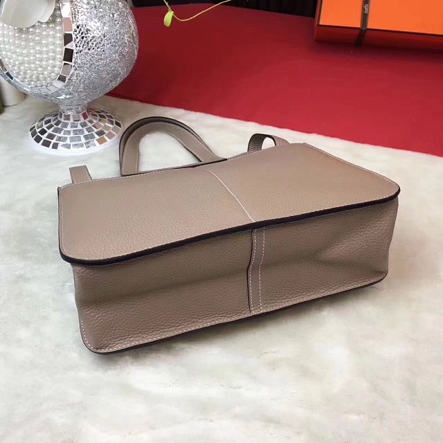 Hermes original togo leather halzan 31 bag H031 light gray