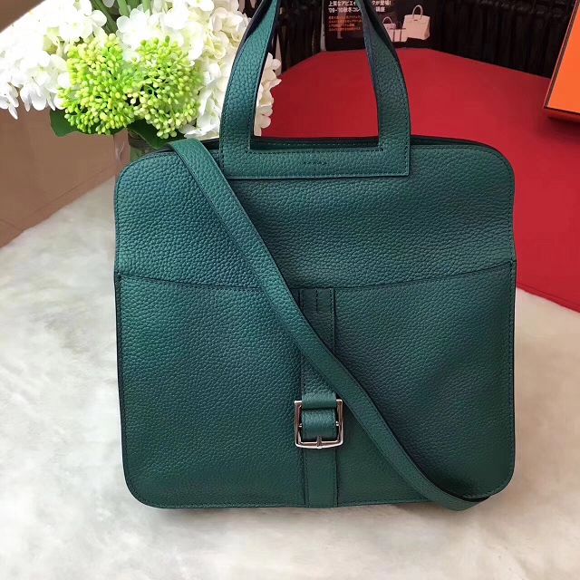 Hermes original togo leather halzan 31 bag H031 olive