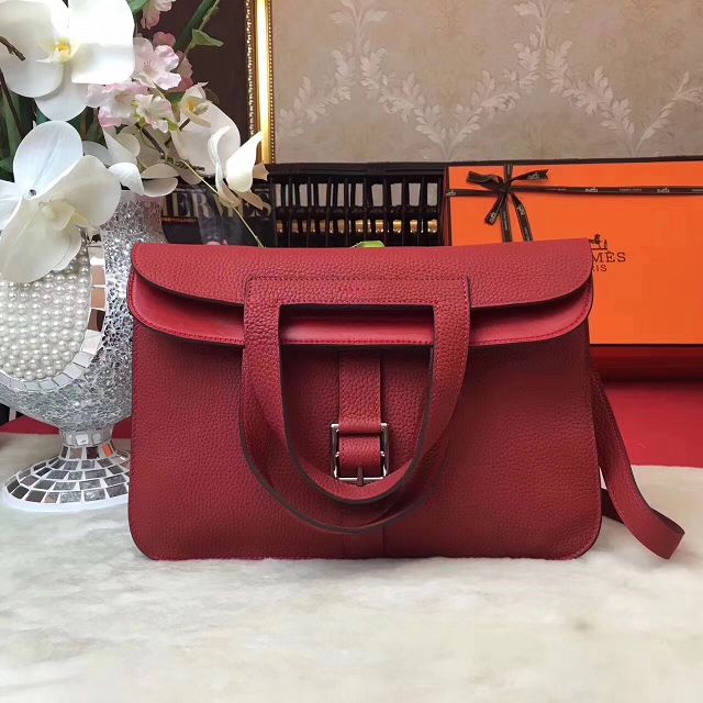 Hermes original togo leather halzan 31 bag H031 red