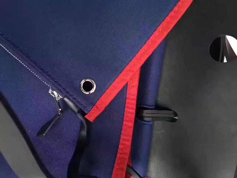 Hermes original canvas&calfskin leather small her bag H031 deep blue&black