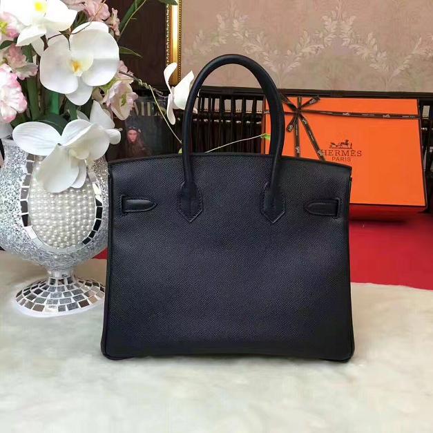 Hermes original epsom leather birkin 25 bag H25 black