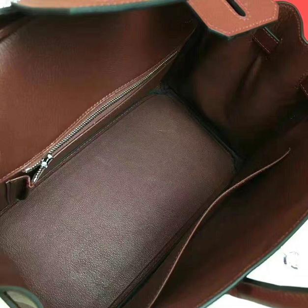 Hermes original epsom leather birkin 25 bag H25 burgundy
