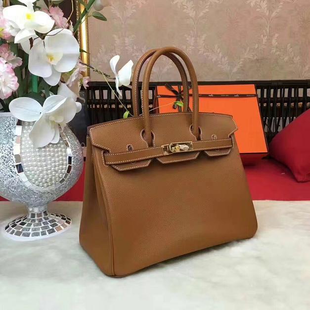 Hermes original epsom leather birkin 25 bag H25 coffee