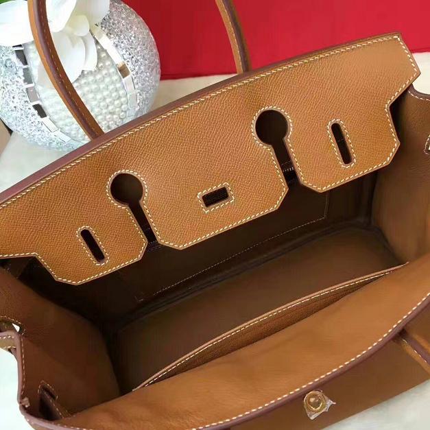 Hermes original epsom leather birkin 25 bag H25 coffee